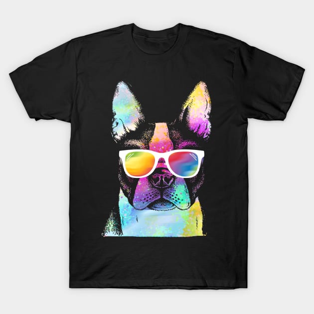 Rainbow Summer Pug T-Shirt by clingcling